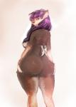 anthro breasts female hair looking_back purple_hair solo woofarin canid canine canis domestic_dog mammal 2019 absurd_res hi_res