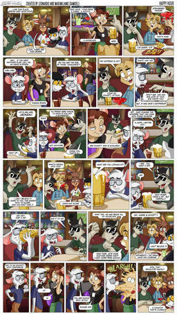 alcohol anthro arm_tattoo bar beer beer_mug beverage black_hair blue_eyes bodily_fluids bowl_cut brown_body brown_fur clothed clothing dialogue drunk eyewear female food fries fruit fur glasses green_eyes grey_body grey_fur group hair homophobic_slur humor male plant restaurant soda substance_intoxication sunglasses tattoo text tomato vomit vomiting waiter wearing_glasses white_body white_fur yellow_body yellow_fur xamoel beast_house bosch_(xamoel) emmett_(xamoel) renton_(xamoel) spencer_(xamoel) tommer_(xamoel) canid canine canis domestic_cat felid feline felis lagomorph lemur leporid mammal mouse murid murine primate rabbit ring-tailed_lemur rodent strepsirrhine wolf 2016 comic english_text hi_res