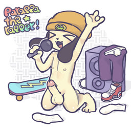 anthro balls beanie clothing electronics embarrassed erection excited exhibitionism footwear genitals hat headgear headwear humanoid_genitalia humanoid_penis kneeling male microphone nipples nude penis pose presenting public public_nudity sex shoes simple_background skateboard sneakers socks solo speaker underwear vehicle young young_anthro alew404 parappa_the_rapper sony_corporation sony_interactive_entertainment parappa canid canine canis domestic_dog mammal 1:1
