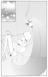 2021 antennae_(anatomy) anthro arthropod comic female generation_7_pokemon greyscale hair hi_res long_hair monochrome nintendo pheromosa pokemon pokemon_(species) renv solo ultra_beast