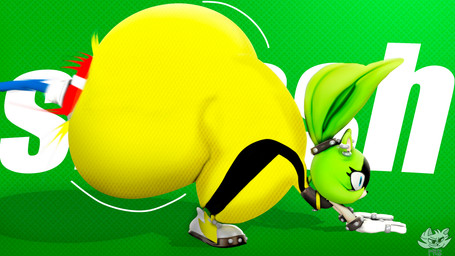 accessory all_fours alternative_fashion anthro ass_up big_butt black_hairband black_nose blue_body blue_eyes bottomwear bracelet butt butt_squish clothing duo ear_piercing eyelashes feet female foot_on_butt footwear gloves green_background green_body green_ears green_hair grey_clothing grey_footwear grey_shoes hair hair_accessory hairband handwear huge_butt huge_thighs hyper hyper_butt hyper_thighs jewelry kick logo male motion_lines multicolored_body pants piercing punk red_clothing red_footwear red_shoes ring shoes side_view simple_background spiked_bracelet spiked_hairband spikes squish tan_body tan_inner_ear thick_thighs tight_clothing two_tone_body white_clothing white_gloves white_handwear yellow_bottomwear yellow_clothing yellow_pants m-ris idw_publishing sega sonic_the_hedgehog_(comics) sonic_the_hedgehog_(idw) sonic_the_hedgehog_(series) sonic_the_hedgehog surge_the_tenrec afrosoricid eulipotyphlan hedgehog mammal tenrec 16:9 2025 3d_(artwork) artist_logo colored digital_media_(artwork) hi_res shaded source_filmmaker_(artwork) widescreen