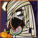 anthro beak candy clothing cosplay costume dessert eating_candy female food fruit hair halloween_costume holidays jack-o'-lantern lollipop makeup mascara moon mummy_bird mummy_costume mummy_wrappings night plant pumpkin solo tree white_hair houndoomy halloween rift_seekers_saga paivio_selanne avian bird corvid corvus_(genus) crow mummy oscine passerine undead 1:1 hi_res