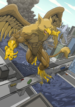 abs aircraft airplane anthro beak biped bridge brown_body brown_fur building building_destruction city city_background city_destruction cityscape claws destruction feathered_wings feathers feet finger_claws fingers fur genitals house humanoid_genitalia humanoid_penis jet landscape_dwarfing macro macro_anthro macro_male male muscular muscular_anthro muscular_male nude open_mouth outside pecs penis rampage sky solo tail toe_claws toes tongue vehicle vehicle_destruction water wings einom mythology carpo avian gryphon mythological_avian mythological_creature hi_res