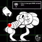 ambiguous_gender anthro balls bodily_fluids cum cum_inside cum_on_face cumshot duo ejaculation erection flower genital_fluids genitals human_on_anthro interspecies male male/male penile plant simple_background text vinejob notsafeforwanking undertale undertale_(series) flowey_the_flower boss_monster_(undertale) elemental_creature flora_fauna flower_creature human mammal digital_media_(artwork) english_text hi_res