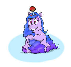 1_horn blue_hair eyelashes female female_feral feral food front_view fur gradient_hair hair heart_hooves holding_hair hooves horn long_hair meatball misleading_thumbnail pink_eyes purple_body purple_fur purple_hair purple_hooves sauce simple_background sitting smile solo teeth touching_hair young young_female young_feral carpdime fluffy_pony mythology equid equine fluffy_pony_(species) mammal mythological_creature mythological_equine unicorn digital_media_(artwork) low_res shaded