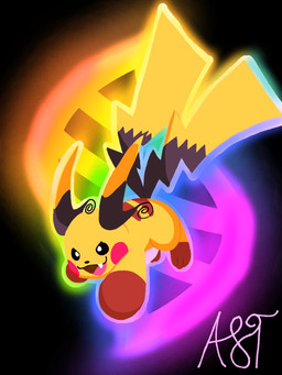 2_tails 3_toes ambiguous_gender black_ears black_nose black_tail feet feral long_ears multi_tail open_mouth pink_tongue quadruped solo tail teeth text toes tongue yellow_ears yellow_tail fulgito_ast nintendo pokemon generation_9_pokemon mega_evolution mega_raichu mega_raichu_x pokemon_(species) 2025 3:4 artist_name hi_res