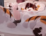 accessory anthro bathroom bathtub big_penis bodily_fluids brown_body brown_fur cock_ring cum cum_bath erection excessive_cum excessive_genital_fluids fingering floppy_ears fur genital_fluids genitals hair hair_over_eyes hand_behind_back humanoid_genitalia humanoid_penis inside jewelry male moobs orange_body orange_fur overweight overweight_anthro overweight_male penis penis_accessory penis_jewelry solo urethral urethral_fingering pache_riggs oscar_(pache_riggs) canid canine canis domestic_dog mammal absurd_res hi_res
