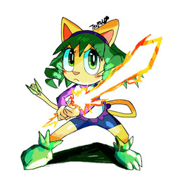 3_toes accessory action_pose anthro barefoot claws clothed clothing crystal_armor drill_curls energy_sword energy_weapon eyelashes feet female finger_claws green_body green_eyes hair headband headgear looking_at_viewer melee_weapon paws plantigrade pose simple_background solo sword tail toes weapon whiskers tentakustar copy_kitty boki_lamira animal_humanoid cat_humanoid felid felid_humanoid feline feline_humanoid humanoid mammal mammal_humanoid digital_media_(artwork) hi_res