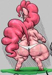 anthro big_butt butt cellulite clothing female hair hooves looking_away panties pink_butt pink_hair solo tail thick_thighs underwear parumpi friendship_is_magic hasbro my_little_pony pinkie_pie_(mlp) equid equine horse mammal pony