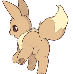 anus balls brown_body brown_eyes brown_fur fangs feral flaccid fur genitals looking_at_viewer looking_back male paws penis simple_background simple_coloring small_genitalia small_penis solo teeth white_background unknown_artist nintendo pokemon eevee generation_1_pokemon pokemon_(species) digital_media_(artwork) hi_res tagme