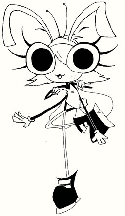4_arms antennae_(anatomy) anthro female freckles grim_(artist) looking_at_viewer multi_arm multi_limb playboy_bunny playboy_outfit solo wings disney the_buzz_on_maggie maggie_pesky arthropod fly_(animal) insect hi_res