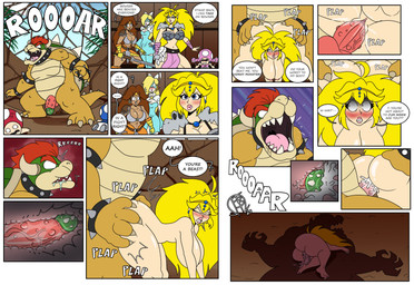 anthro armor balls big_breasts bikini_armor blonde_hair blue_eyes blush bodily_fluids breasts butt clothed clothing collar crown cum cum_in_vagina cum_inside dialogue doggystyle drooling duo erection female female_penetrated from_behind_position genital_fluids genitals group hair headgear horn internal interspecies jewelry leaking_cum light_body light_skin long_hair male male/female male_penetrating male_penetrating_female melee_weapon muscular nude open_mouth penetration penis red_hair saliva sex shell speech_bubble spikes sword tail tan_body tan_skin teeth text unconvincing_armor vaginal weapon frostbiteboi mario_bros nintendo super_mario_galaxy yamcha_death_pose bowser princess_daisy princess_peach rosalina_(mario) toadette human koopa mammal scalie 2025 absurd_res comic english_text hi_res meme