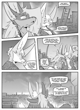 4_ears anthro clothed clothing dialogue duo female inner_ear_fluff leaning_on_another male multi_ear outside speech_bubble sunset text tuft kifyun2 kif_yppreah mia_smith canid canine fox mammal absurd_res black_and_white comic english_text hi_res monochrome