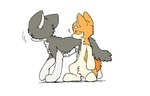 ambiguous_gender bodily_fluids duo feral fur grey_body grey_fur kemono orange_body orange_fur semi-anthro sweat sweatdrop tail tan_body tan_fur tan_inner_ear white_body white_fur white_inner_ear ayaka kyappy shibeta canid canine canis domestic_dog husky mammal nordic_sled_dog shiba_inu spitz female_(lore) male_(lore)