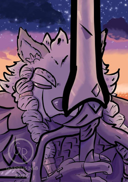 anthro fur grey_body grey_fur male melee_weapon night rogue solo sword weapon garrus368 afk_arena afk_journey lilith_games faramor_(afk_journey) canid canine canis mammal wolf
