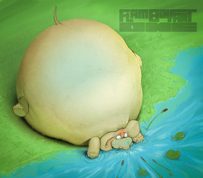 ambiguous_gender belly belly_expansion belly_inflation black_eyes body_inflation cheek_bulge close_to_bursting drinking drinking_water expansion feral grey_body grey_ears grey_tail hyper hyper_inflation immobile inflation lily_pad liquid_inflation plant solo swelling tail text tusks water water_ballooning water_inflation worried flamboyantone elephant elephantid mammal proboscidean 2021 artist_name colored digital_media_(artwork) shaded