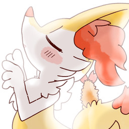 :o ambiguous_anthro ambiguous_gender anthro biped blush blush_stickers dipstick_tail eyes_closed food markings open_mouth shrimp_(food) side_view simple_background snout solo tail tail_markings annyui0611 nintendo pokemon braixen canid generation_6_pokemon mammal pokemon_(species) 1:1 2022 bust_portrait digital_drawing_(artwork) digital_media_(artwork) hi_res japanese_description portrait translated_description