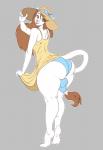 absurd_res anthro big_butt boosterpang bulge butt clothed clothing felid girly hat headgear headwear hi_res lion looking_at_viewer male mammal pantherine smile solo standing thick_thighs wide_hips
