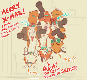 anal anal_penetration animal_genitalia animal_penis animal_vulva anthro anus bdsm bodily_fluids bondage bound canine_genitalia canine_penis canine_vulva cum ejaculation female female_orgasm forced genital_fluids genitals gift group holidays male orgasm penetration penis rape semi-anthro sex sex_toy trio upside_down vaginal_fluid_string vaginal_fluids vaginal_squirting vibrator young quizzical_(artist) christmas hi_res