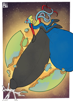 2_tails anthro balls balls_expansion big_balls big_penis bodily_fluids cum destruction earth ejaculation expansion eyes_closed genital_expansion genital_fluids genitals huge_balls huge_penis hyper hyper_balls hyper_genitalia hyper_penis levitating looking_pleasured macro male multi_tail penis penis_expansion planet planet_destruction solo space starscape tail supermattym8 nintendo pokemon inteus_(mmpw) generation_8_pokemon inteleon pokemon_(species) hi_res