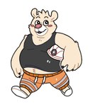 anthro armor belly blush bottomwear clothing hard_hat headgear helmet humanoid_hands male overweight overweight_male pants shirt simple_background solo topwear white_background aebreedraws breeze_in_the_clouds pile_(breeze_in_the_clouds) american_black_bear bear black_bear kermode_bear mammal ursine 2017 2_frame_animation 2d_animation animated short_playtime