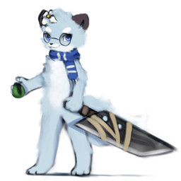 ambiguous_gender anthro explosives eyewear fluffy fluffy_tail fur glasses grenade holding_melee_weapon holding_object holding_sword holding_weapon looking_at_viewer melee_weapon mostly_nude ranged_weapon scarf scarf_only simple_background smile solo standing sword tail tuft weapon white_background snoiifoxxo pixile_studios super_animal_royale canid canine fox mammal super_arctic_fox_(sar) super_fox_(sar) 1:1 hi_res