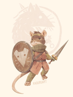 anthro biped brown_body brown_fur clothed clothing fur melee_weapon shield solo sword weapon kaouruart tails_of_iron redgi_(tails_of_iron) mammal mouse murid murine rodent 2021 absurd_res hi_res