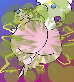 anthro bent_over big_butt blush bottom_heavy butt butt_focus electricity electricity_manipulation elemental_manipulation fart fart_cloud fart_fetish farting_at_viewer featureless_feet feet femboy fluffy fluffy_tail gradient_background green_fart_cloud hair huge_butt huge_hips long_hair looking_back male nude pink_body pokemorph presenting presenting_hindquarters raised_tail rear_view simple_background smile solo sparks tail thick_thighs wavy_hair white_hair wide_hips monootto nintendo pokemon amaranth_(sheep_fried) generation_6_pokemon mega_ampharos mega_evolution pokemon_(species) shiny_pokemon alternate_version_at_source digital_media_(artwork) hi_res