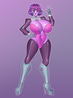 big_breasts breasts clothing female gesture hair leotard looking_at_viewer machine purple_eyes purple_hair solo waving nauth hasbro my_little_pony fan_character twi-bot_(darkstar239) android animal_humanoid equid equid_humanoid humanoid mammal mammal_humanoid robot unicorn_humanoid 3:4 absurd_res hi_res