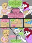 3:4 anthro canid canine canis clothed clothing collaboration comic dialogue digital_media_(artwork) doctor domestic_dog duo english_text female fur green_eyes hair hi_res husky kammypup kammypup_(artist) mammal nordic_sled_dog red_hair runt_(artist) simple_background smile speech_bubble spitz text