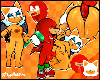 breasts chaos_emerald clothing female gem nude penetration penile penile_penetration penis_in_vagina underwear vaginal vaginal_penetration heyomaerow sega sonic_the_hedgehog_(series) knuckles_the_echidna rouge_the_bat bat echidna mammal monotreme hi_res