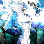 anthro biceps blue_body blue_scales forked_tongue living_tail male multicolored_body multicolored_scales pecs scales snake_hood snake_tail tail tongue two_tone_body two_tone_scales unusual_anatomy unusual_tail white_body white_scales ryeono_kemo chinese_zodiac new_year_2025 year_of_the_snake reptile scalie snake 1:1 2025 absurd_res colored hi_res signature