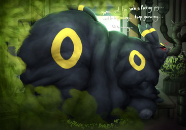 anthro belly big_belly big_breasts big_butt breasts butt fart fart_fetish feeding feeding_tube female gassy huge_belly huge_butt kneeling lying medical_instrument morbidly_obese morbidly_obese_anthro obese obese_anthro on_front overweight overweight_anthro scientific_instrument slob solo thiccomode nintendo pokemon eeveelution generation_2_pokemon pokemon_(species) umbreon absurd_res hi_res