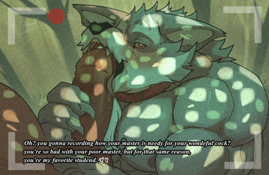age_difference aged_up anthro barazoku beard big_penis blush bodily_fluids body_hair chest_hair claws collar degradation detailed_background dialogue dominant dominant_anthro dominant_male duo erection facial_hair fangs fellatio fellatio_gesture finger_claws forest forest_background genital_fluids genitals gesture glans hairy imminent_sex larger_dom licking male male/male male_on_bottom male_on_top mature_anthro mature_male muscular muscular_anthro muscular_male nipples older_anthro on_bottom on_top oral penile penis plant precum recording recording_video saliva sex size_difference submissive submissive_anthro submissive_male suggestive suggestive_gesture teeth text tongue tree pinumontbalou sdorica law_(sdorica) canid canine canis mammal wolf english_text hi_res