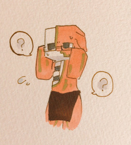 ambiguous_gender anthro bodily_fluids bone bottomwear clothed clothing confusion curious exposed_bone exposed_rib_cage eyewear fur glasses loincloth partially_clothed pink_body pink_fur simple_background skull skull_head solo standing sweat white_background hakobune microsoft minecraft mojang xbox_game_studios domestic_pig mammal piglin suid suine sus_(pig) undead zombie zombified_piglin digital_media_(artwork) hi_res