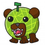 ambiguous_gender black_eyes brown_body cantaloupe chibi feral food fruit green_body melon open_mouth plant sharp_teeth simple_background smile solo standing teeth what white_background yubari_king_cantaloupe musicluv yubari_melon_bear bear elemental_creature flora_fauna food_creature living_fruit mammal waddling_head 1:1 low_res