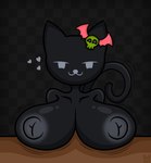 anthro big_breasts big_nipples black_body black_fur breasts cat_tail female fur nipples solo tail theyisus55 hello_kitty_(series) sanrio akuro_(hello_kitty) felid feline mammal absurd_res hi_res tagme