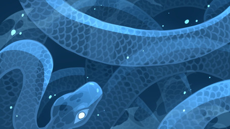 ambiguous_gender empty_eyes feral scales simple_background solo unsigned corzh77 reptile scalie snake 16:9 blue_and_white hi_res monochrome restricted_palette widescreen