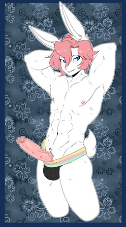 anthro big_penis biped border erection fur genitals glans hair humanoid_genitalia humanoid_penis male penis pink_hair solo transparent_border vein veiny_penis white_body white_fur munkeesgomu lagomorph leporid mammal rabbit alpha_channel hi_res