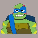 anthro athletic athletic_anthro athletic_male bandage blue_mask green_body green_skin grey_background happy male mask scales shell simple_background smile smiley_face solo squinted_eyes teeth yellow_marks radiosonic94 rise_of_the_teenage_mutant_ninja_turtles teenage_mutant_ninja_turtles leonardo_(tmnt) pond_slider red-eared_terrapin reptile scalie terrapin turtle 1:1 absurd_res hi_res