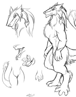 anthro biped digitigrade male muscular nude nude_anthro open_mouth pose side_view solo standing tail text bigshow sorren_(bigshow) sergal 2015 black_and_white dated digital_drawing_(artwork) digital_media_(artwork) english_text full-length_portrait handwritten_text headshot_portrait hi_res line_art monochrome multiple_images portrait signature sketch_page andromorph_(lore)
