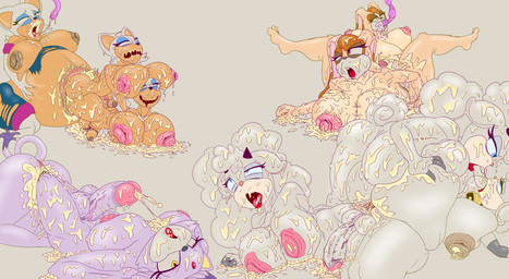 anthro areola big_breasts big_penis birth bodily_fluids breasts clone cum cum_on_breasts cum_on_face cum_on_self ejaculation female female_anthro foreskin genital_fluids genitals group gynomorph gynomorph_anthro intersex intersex/female intersex_anthro lactating live_birth navel_birth nipples penis puffy_areola puffy_nipples saliva saliva_string selfcest square_crossover vaginal_birth likasomboody idw_publishing sega sonic_the_hedgehog_(comics) sonic_the_hedgehog_(idw) sonic_the_hedgehog_(series) blaze_the_cat lanolin_the_sheep_(sonic) rouge_the_bat vanilla_the_rabbit bat bovid caprine domestic_cat felid feline felis lagomorph leporid mammal rabbit sheep absurd_res hi_res