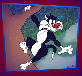 3_toes 4_fingers anthro belly biped black_body black_eyes black_fur bodily_fluids casual_nudity cheek_tuft cloud cloudy_sky curvy_figure dipstick_tail facial_tuft feet fingers fur gloves_(marking) hanging_from_branch hanging_on head_tuft helpless holding_on holding_onto_tree humanoid_heel leg_markings lines_drawn looking_down male markings nervous nervous_sweat nude outside plant plantigrade pose red_nose scared sky slightly_chubby slightly_chubby_anthro slightly_chubby_male socks_(marking) solo stuck_in_tree sweat tail tail_markings toes toony tree tuft whisker_spots whiskers white_belly white_body white_feet white_fur white_hands white_sclera white_tail_tip wide_hips worried worried_face worried_look gavanzude looney_tunes warner_brothers sylvester_(looney_tunes) domestic_cat felid feline felis mammal tuxedo_cat 2025 alternate_version_at_paywall colored digital_drawing_(artwork) digital_media_(artwork) flat_colors hi_res pinup signature