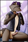 anthro balls clothing erection eyewear fur genitals goggles male nude penis solo tail topwear vest shiuk moka_(character) mammal procyonid raccoon 2010 digital_media_(artwork) hi_res