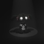 anthro black_body bottle bow_knot chibi container female machine one_eye_closed sad shadow sitting solo tail white_eyes young young_anthro linyangqi robot_wbw robot_wbw_(linyangqi) wbw wbw_(linyangqi) wbw_furry wbw_furry_(linyangqi) robot robot_anthro 1:1 2023 3d_(artwork) absurd_res black_and_white digital_media_(artwork) hi_res monochrome