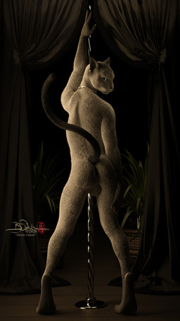 anthro anus balls butt collar digitigrade genitals looking_at_viewer looking_back looking_back_at_viewer male nude pole raised_tail rear_view solo standing tail sherwood domestic_cat felid feline felis mammal siamese_cat 2024 3d_(artwork) 9:16 digital_media_(artwork) hi_res