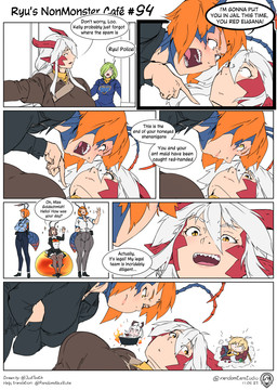 angry antennae_(anatomy) bathtub big_breasts border breasts brown_hair chibi clothing eyelashes female green_hair greeting hair horn humanoid_pointy_ears long_hair maid_uniform open_mouth orange_hair pointy_ears red_ears red_horn sharp_teeth short_hair shoulder_angel shoulder_devil sitting sparkles sweater teeth text thick_thighs topwear uniform white_border white_hair wide_hips yellow_eyes randomtanstudio mythology ryu's_non_monster_cafe agatha_stuart_brightshire casadorro_(randomtanstudio) fives_(randomtanstudio) holly_greatman_(randomtanstudio) loo_(randomtanstudio) ryu_(randomtanstudio) vassago_(randomtanstudio) animal_humanoid ant ant_humanoid arthropod arthropod_humanoid dragon dragon_humanoid gastropod gastropod_humanoid honeypot_ant humanoid hymenopteran hymenopteran_humanoid insect insect_humanoid mollusk mollusk_humanoid mythological_creature mythological_scalie scalie slug_humanoid wasp_humanoid comic english_text hi_res
