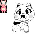 anthro belly bodily_fluids clothing female genitals hooves navel pussy simple_background solo sweat white_background thunderfap animal_crossing nintendo gala_(animal_crossing) domestic_pig mammal suid suina sus_(pig) black_and_white monochrome