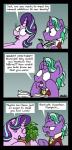 annoyed dialogue duo female feral horn humor newspaper plant plant_pot potted_plant text bobthedalek friendship_is_magic hasbro my_little_pony mythology firelight_(mlp) phyllis_(mlp) starlight_glimmer_(mlp) equid equine mammal mythological_creature mythological_equine unicorn 2019 absurd_res comic digital_media_(artwork) english_text hi_res