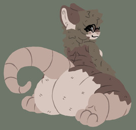 ambiguous_gender anthro biped butt butt_focus eyewear glasses looking_at_viewer looking_back nude paws raised_tail round_glasses solo tail theonlylou basil_(theonlylou) mammal murid murine rat rodent hi_res